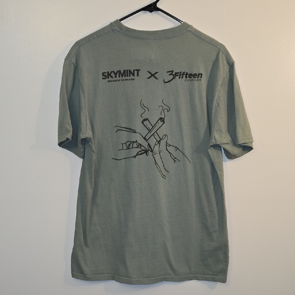 Men's Olive Graphic Tee - Better Together Skymint Cannabis LOT I - Picture 4 of 7